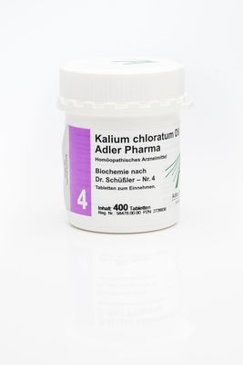 Adler Pharma Produktion und Vertrieb GmbH BIOCHEMIE Adler 4 Kalium chloratum D 6 Tabletten 400 St 02726936