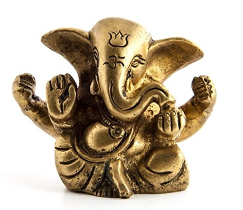 Berk Inner Worlds Magische Ganesha Beeld van Messing voor op Tafel 5 cm