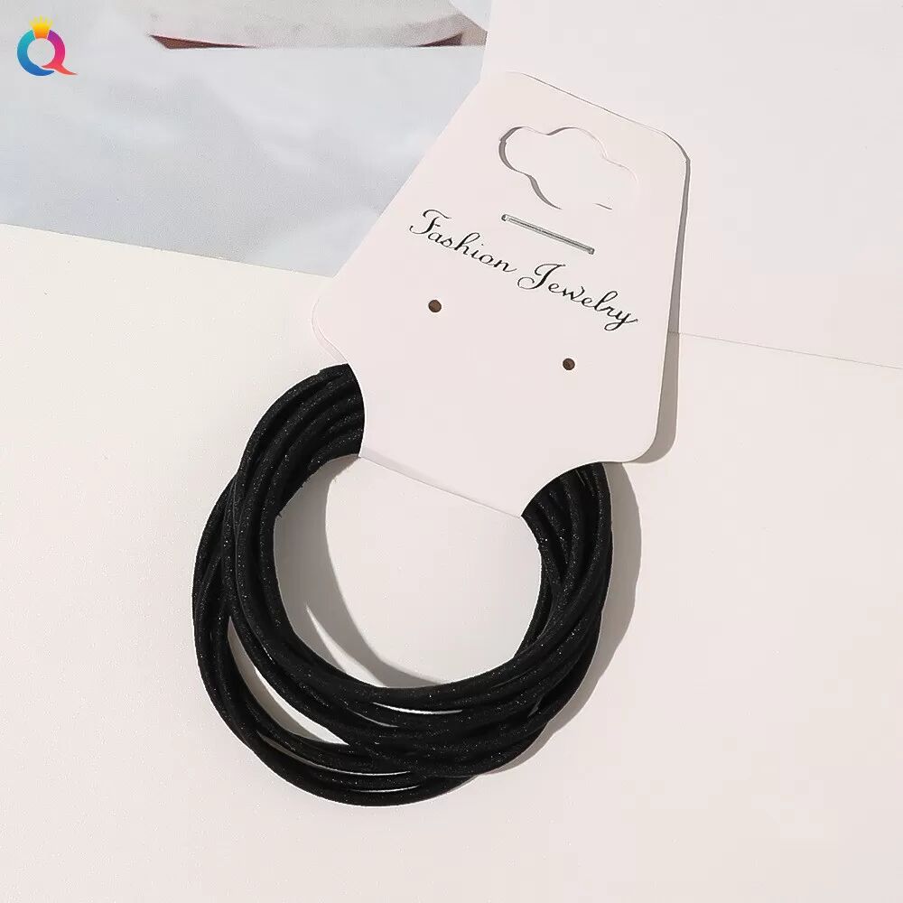 INF Élastiques à cheveux sans couture pour queue de cheval, paquet de 10 Le noir