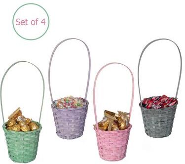 Wickerwise Set of 4 Decorative Baskets in Assorted Colors Perfect for Easter, Wedding Flower Girl, Halloween, Christmas, and Thanksgiving