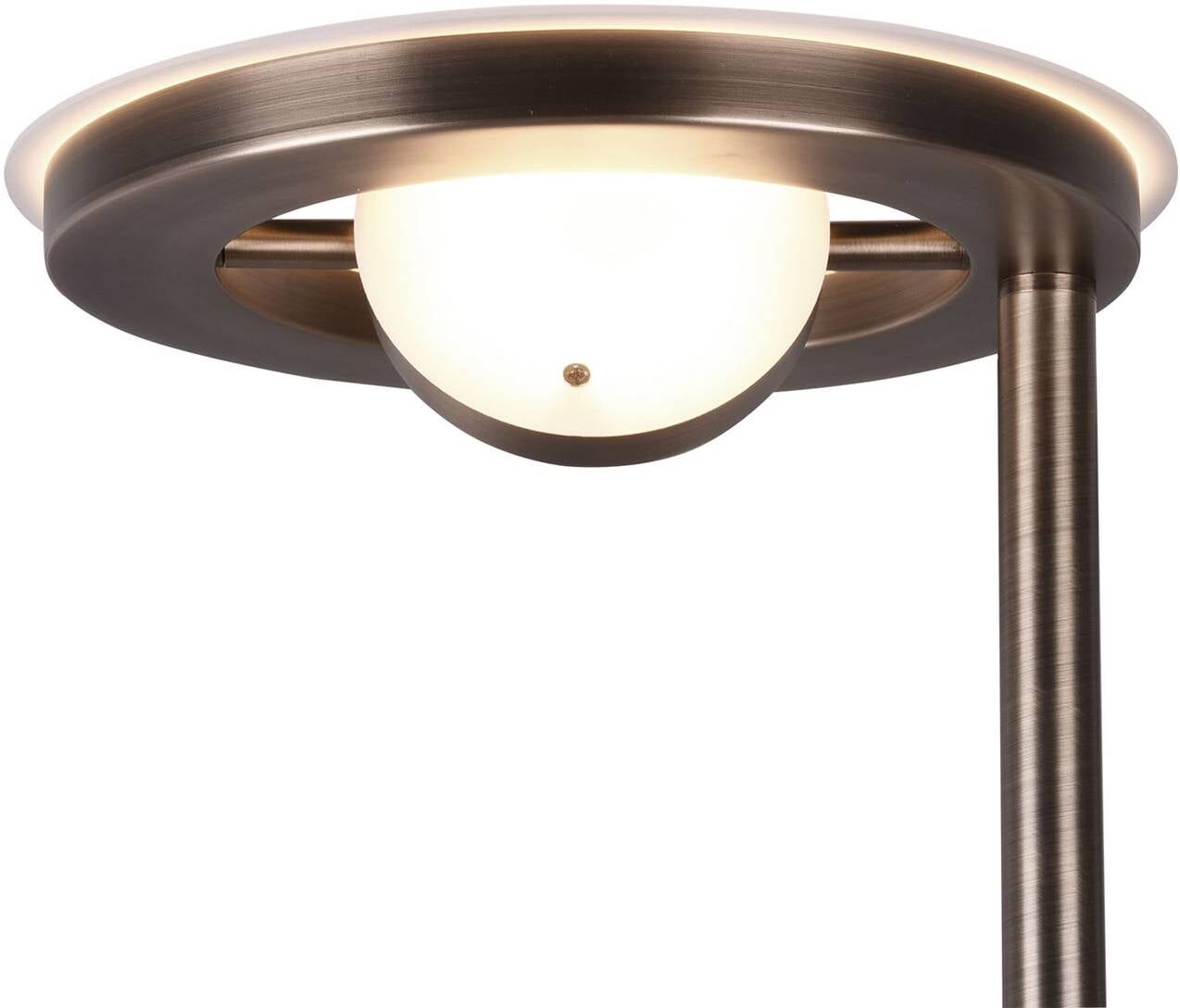 Trio Lighting LED Deckenfluter Barrie, dimmbar, bronze / altmessing, für Wohn- / Esszimmer, Metall, Modern, Leselampe