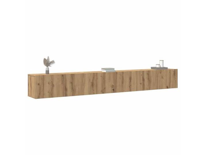 Ensemble Armoires-HIFI mural (Lot de 3) - Meuble TV suspendu - Grande espace - chêne artisanal(2 parcel) T6642