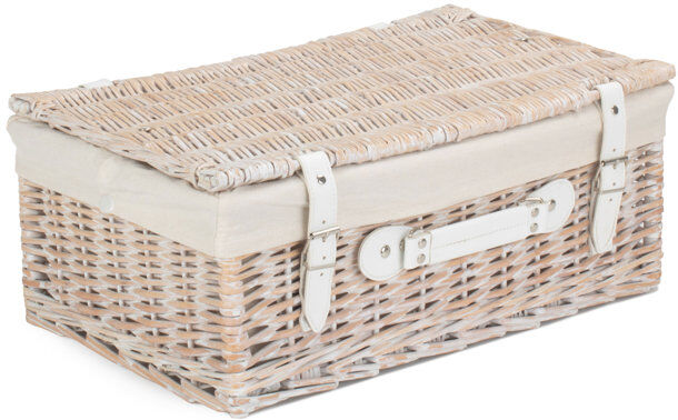 Bay Isle Home Wicker Hamper Basket with Lining White Lining 19cm H x 46cm W x 30cm D