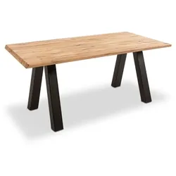 [de]sign & more Esstisch Cleveland 180 x 100 cm Holz Braun Eiche