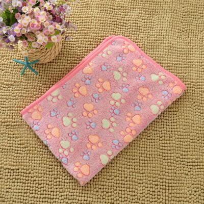 Inspired Living Cozy Paw Print Flannel Pet Blanket And Soft Pet Mat c s