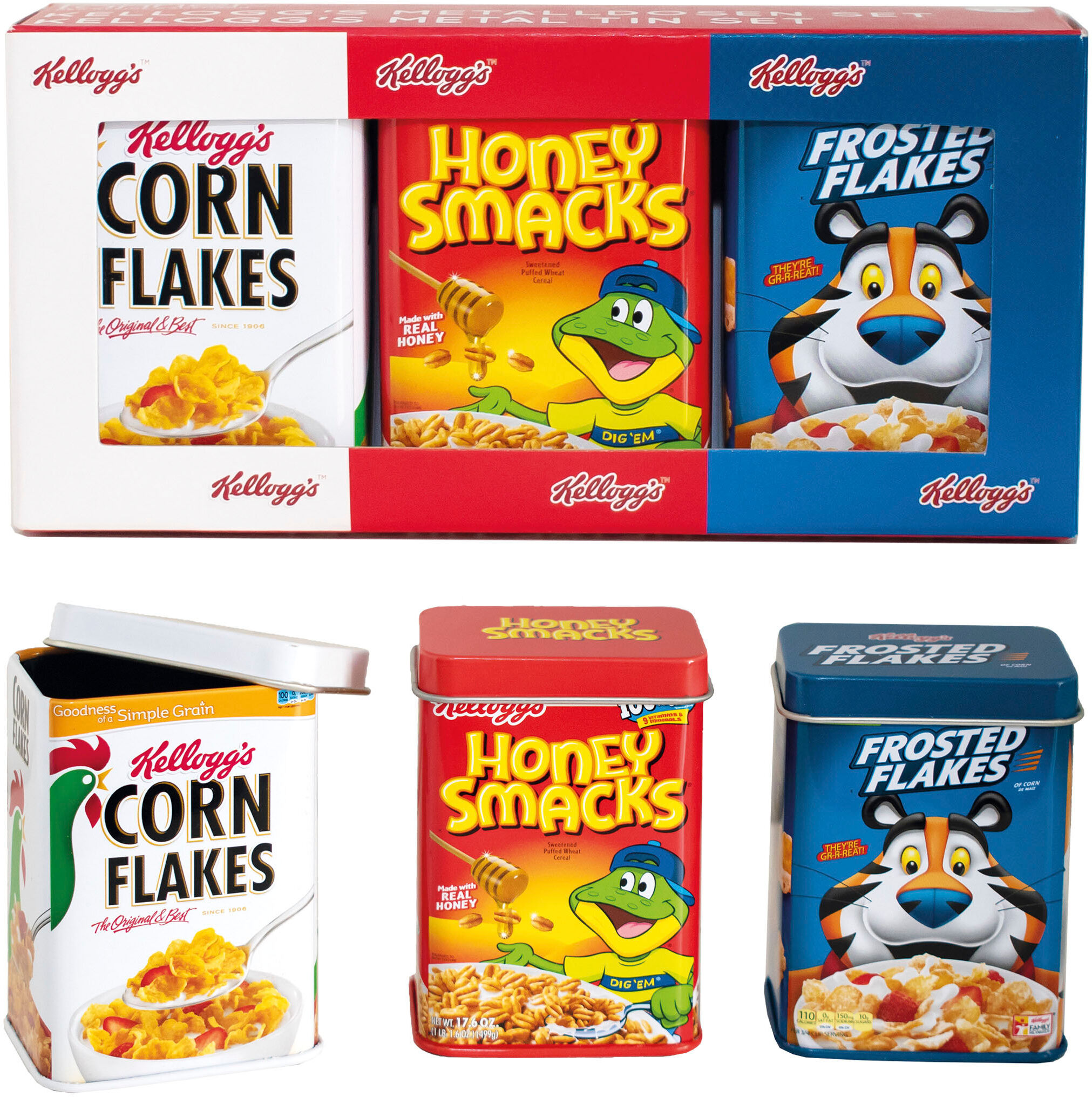 Kaufladensortiment TANNER "Kelloggs Metalldosen-Set", bunt, Kaufladensortimente, Kinder, Metall, Kaufladensortiment