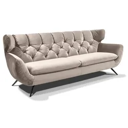 Portobello Sofa Chester Stoff Beige Sand 3-Sitzer