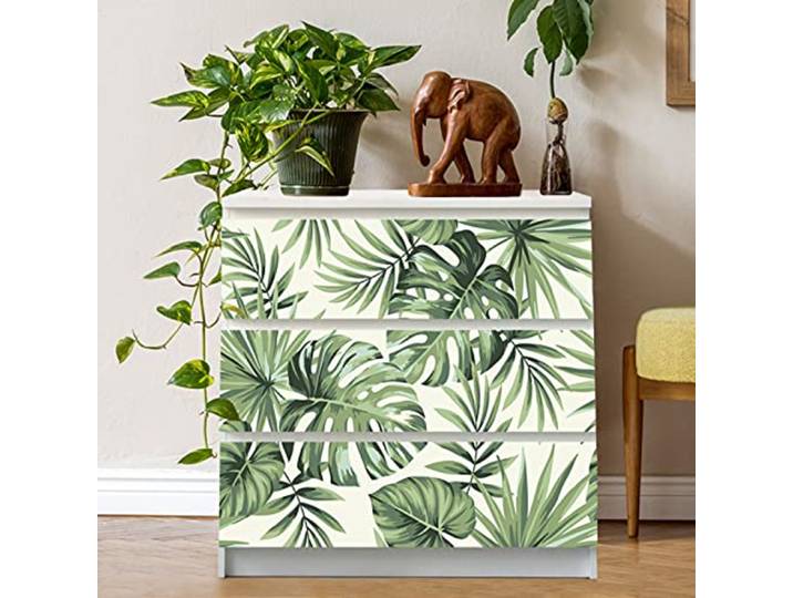 Lot de 3 Stickers Adhésif pour Meuble IKEA MALM - Modèle Vegetal