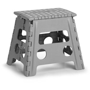 Zeller Tritthocker 13034, klappbar, aus Kunststoff, 1 Stufe, grau