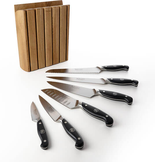 Robert Welch Professional Book Oak 7 Piece Knife Block Set