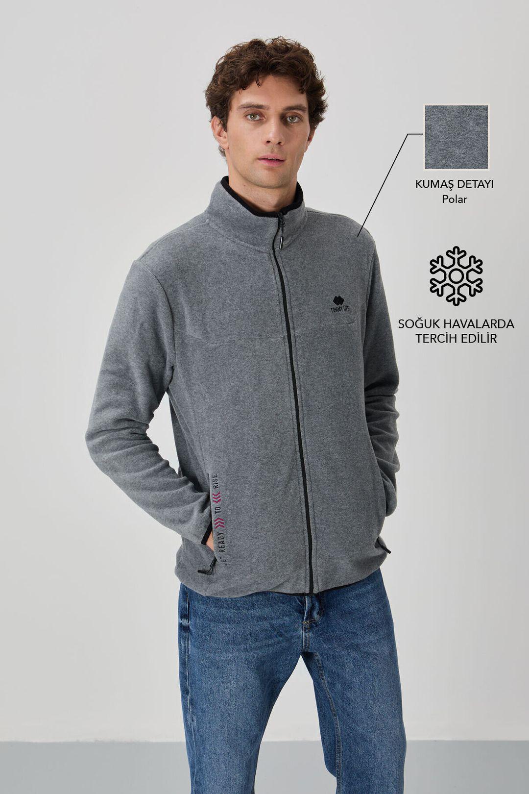Herren Plüsch Zip-Front Sweatshirt