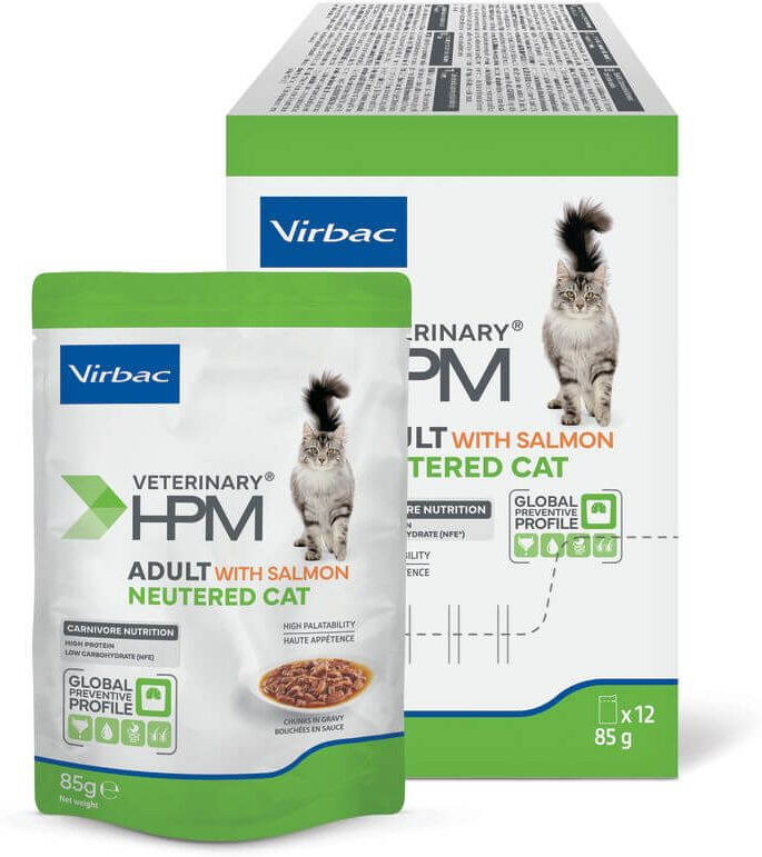 Virbac HPM Adult Neutered Salmón para Gatos Sobres 85 gr