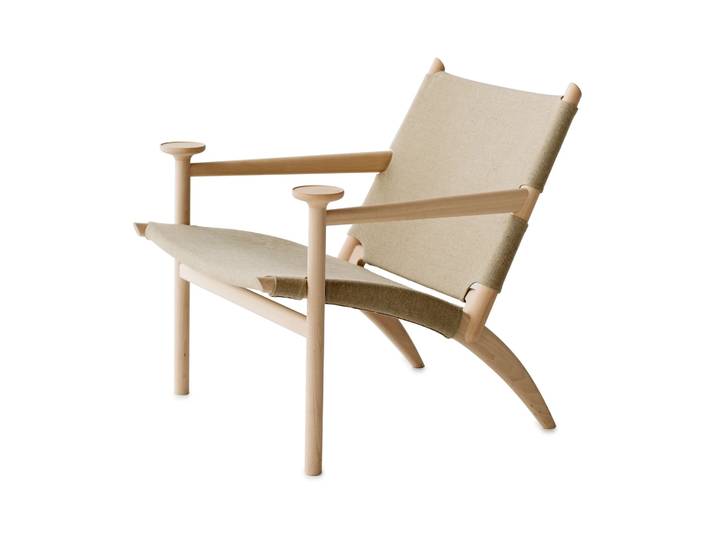 Gärsnäs Fauteuil Hedwig Hêtre-blanc-tissu canvas