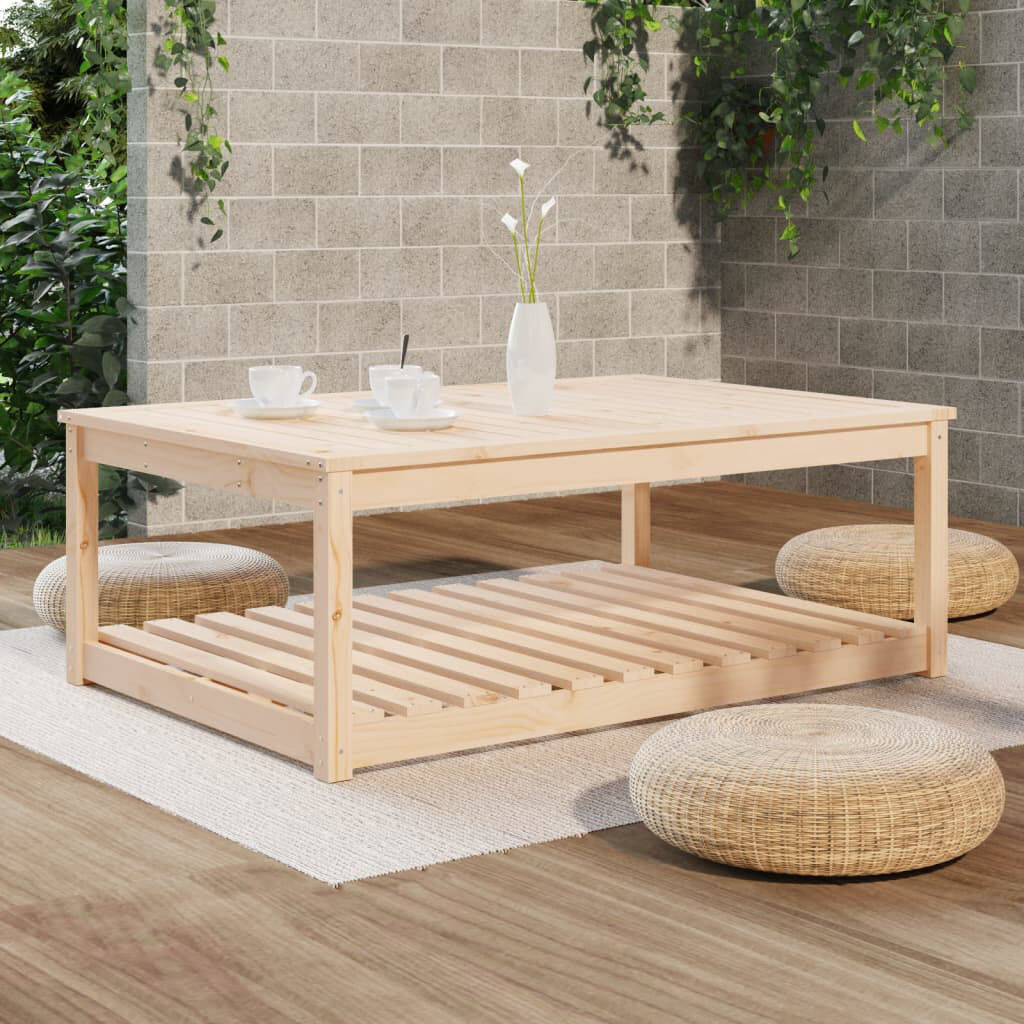 ClassicLiving Singita Rectangular Pine Solid Wood Outdoor Coffee Table Natural 45cm H x 82.5cm W x 121cm D