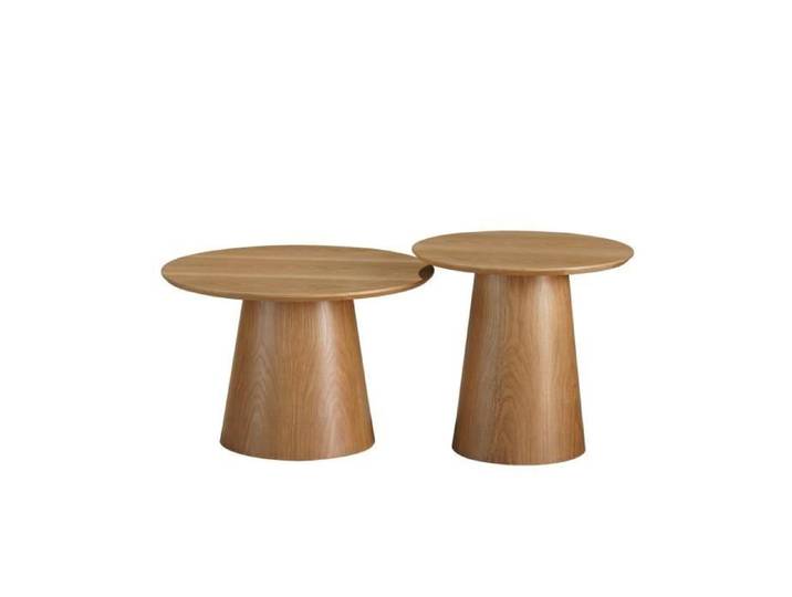 Livin24 Set de tables basses Ash chêne blanc