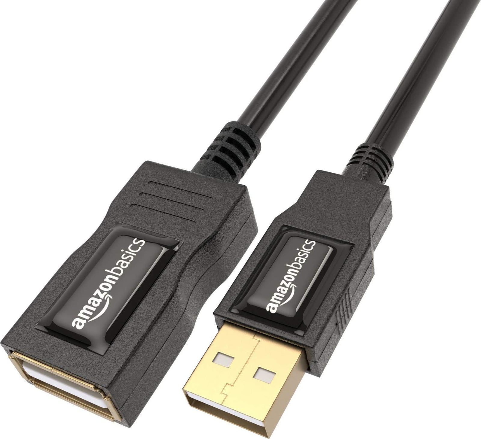 AmazonBasics USB 2.0 A naar USB A kabel, mannelijk/vrouwelijk, 1 meter, zwart