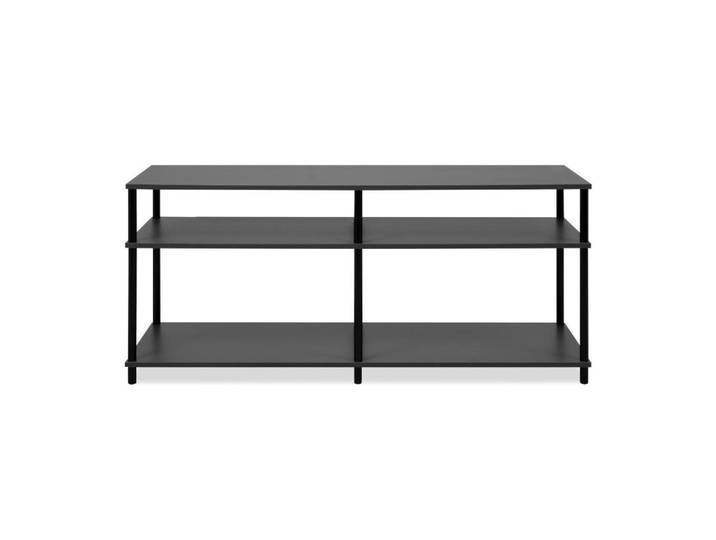 Calicosy Tv-Möbel mit 4 offenen Fächern 40/140/60 cm, Grau, 40x60x140 cm, Wohnzimmer, TV Möbel, Lowboards, Lowboards stehend