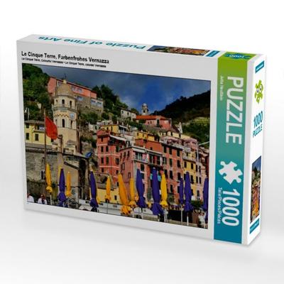 CALVENDO Puzzle Le Cinque Terre, Farbenfrohes Vernazza | 1000 Teile Lege-Größe 64x48cm Foto-Puzzle für glückliche Stunden