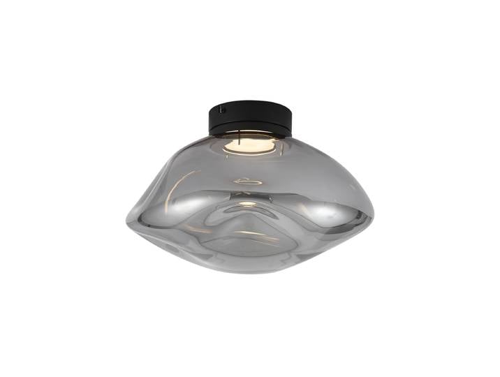Plafonnier design noir avec verre fumé - Gemma
