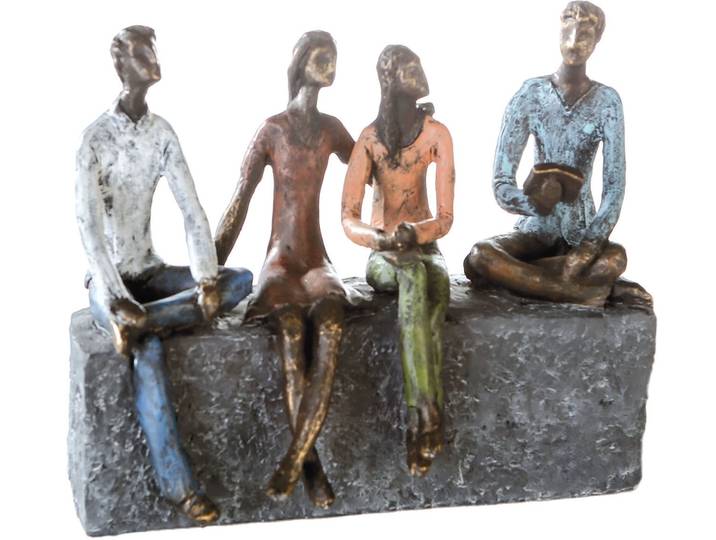 Dekofigur CASABLANCA BY GILDE Skulptur Network , braun (bronzefarben), B:26cm H:21cm T:11cm, Polyresin, Dekofiguren, Dekofigur, Dekoobjekt, Höhe 21 cm, mit Spruchanhänger, Wohnzimmer