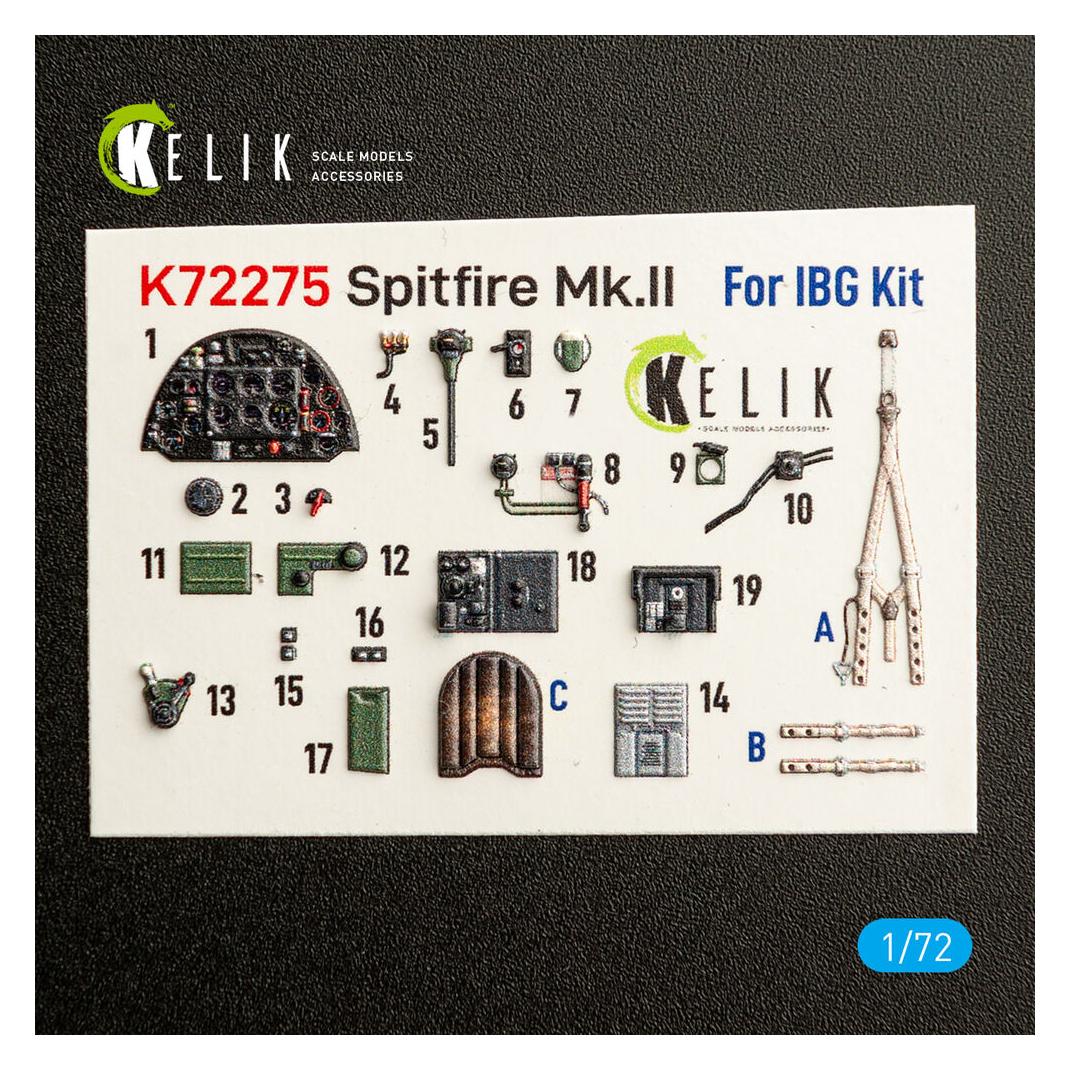 Kelik Spitfire Mk.II - interior 3D decals for IBG (K72275)