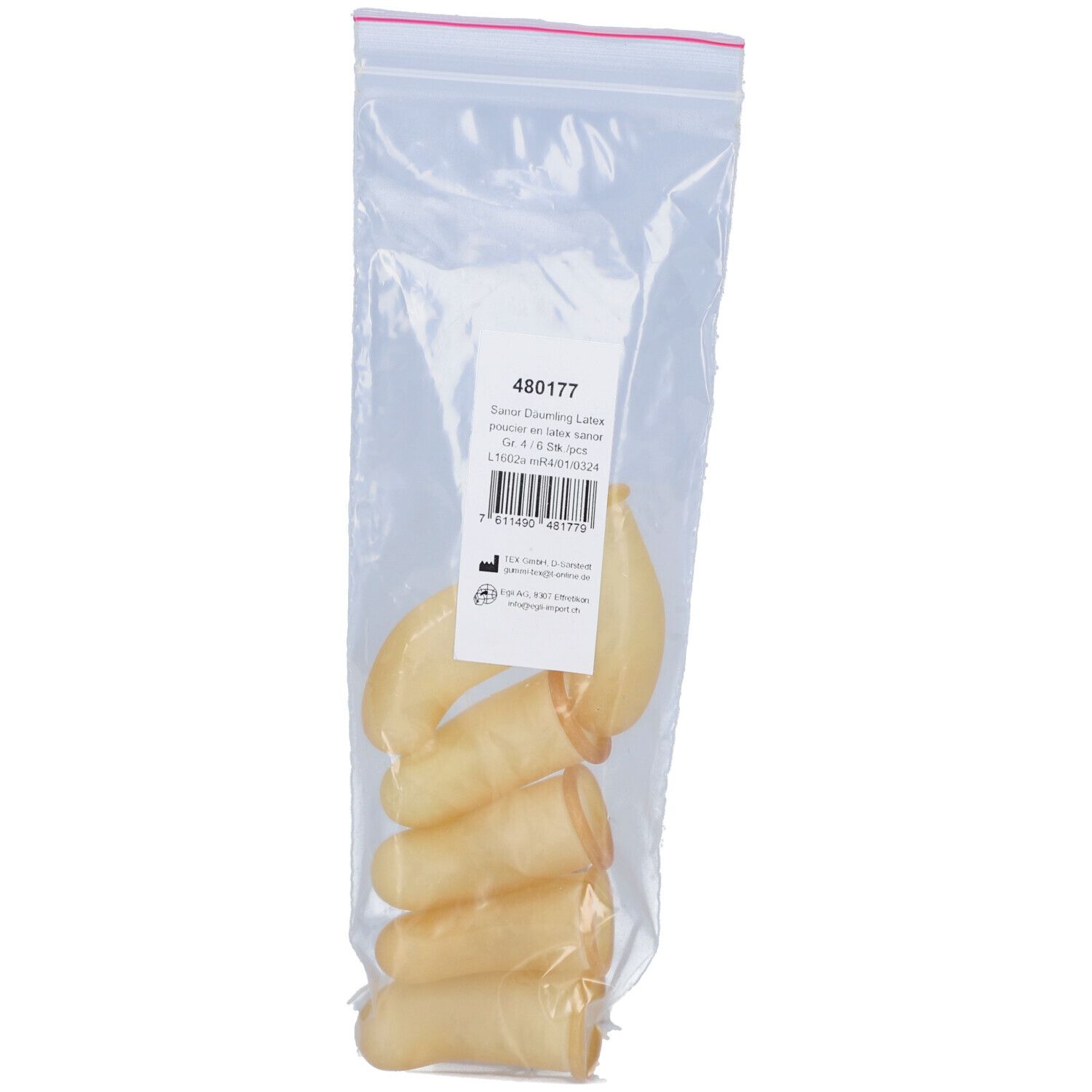 Sanor Däumling Latex Gr4 Btl 6 Stk St Fingerling