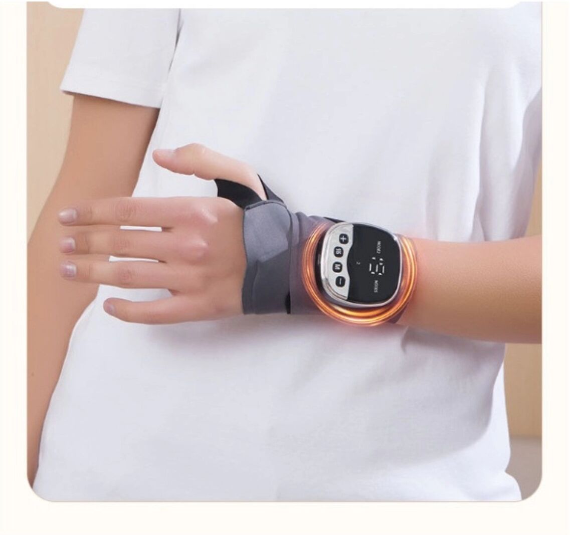 INF EMS-Handmassagegerät mit Wärme — Handgelenkmassagegerät mit 3 Heizstufen, 8 Modi und 19 Pulsintensitätsstufen, L