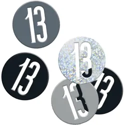 Konfetti schwarz & silber Zahl 13