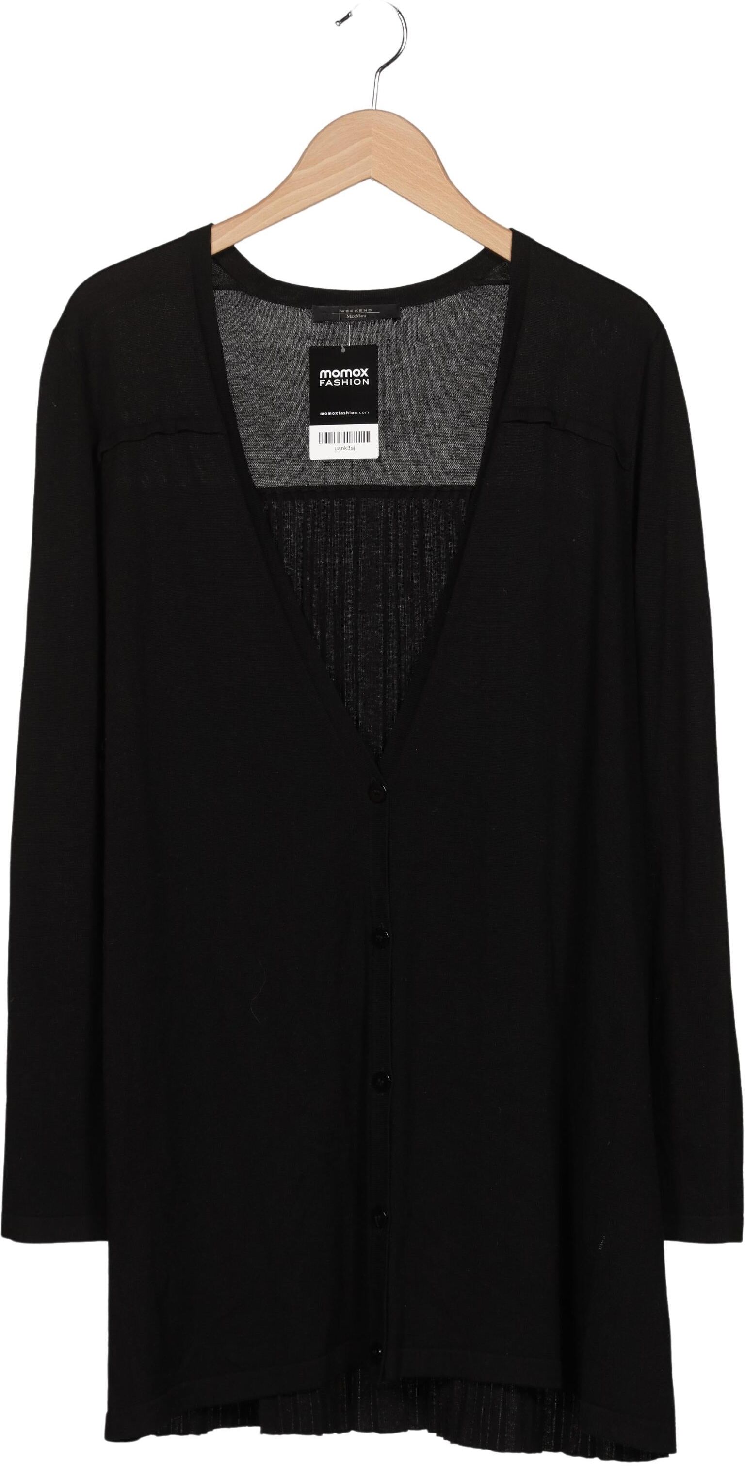 Weekend Max Mara Damen Strickjacke, Schwarz, Gr. L, Seide / Wolle - Second Hand