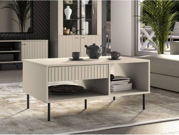 Table basse avec tiroir - CALETTO - 100 cm - beige