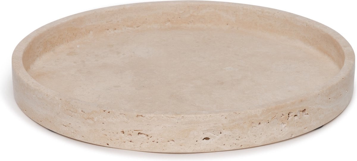 MOOISA Travertijn dienblad rond met rand Ø30 cm