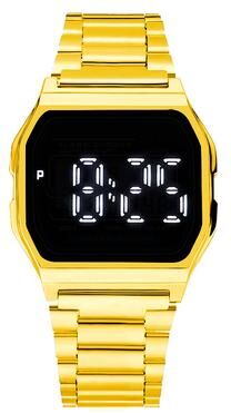 Youfap Market Men Women LED Digital Wristwatches, Luxury Gold Silver Sports Military Watches, Retro Steel Band Wrist Clock style 02 gold