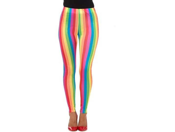 Fancy Dress Rainbow Clown Leggings (M)