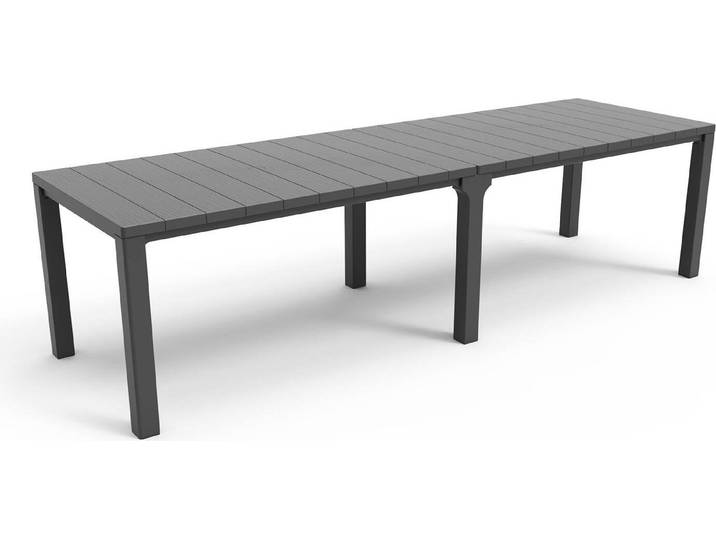 Gartentisch in Graphitfarbe - Holzdekor - ALLIBERT BY KETER modular - 8 - 10 Personen - JULIE