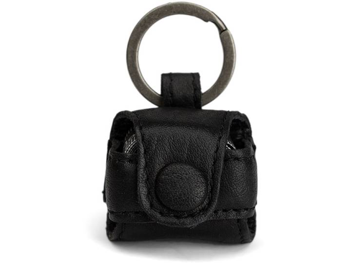 MUUD Malmö Black - Handgemaakt leren etui voor meetlint 3x4x2.3cm