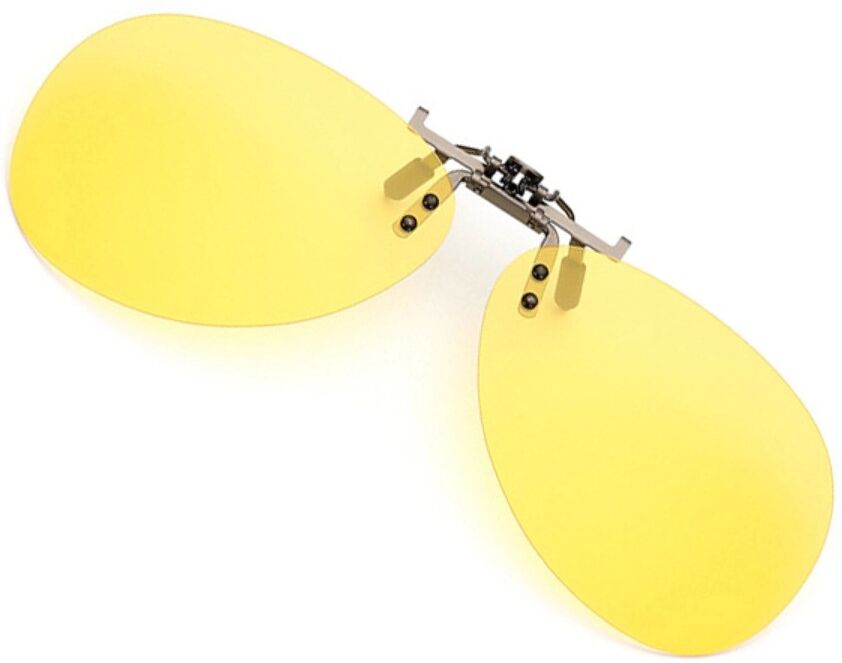 INF Polarisiertes Flip-Up Clip-on Sonnenbrille für Korrektionsbrillen mit Nachtblick TAC-Linsen und Reißverschluss-Etui Gelb