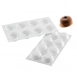 Silikomart Silikonform 8 Stein Ø 6,5 cm H 3 Antihaftbeschichtung Gesamt 30 x 17,5 cm Zum Kochen