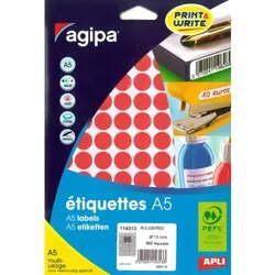 agipa Markierungspunkte, Durchmesser: 15 mm, rund, rot