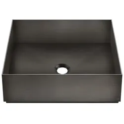 Gessi316, Aufsatzbecken Edelstahl 400x400mm, 54605707, Farbe: Metall Schwarz gebürstet PVD