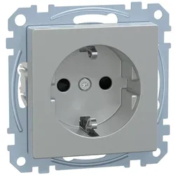 Merten MEG2351-0460 SCHUKO-Steckdose mit Kennzeichnung Trockner, Berührungsschutz, Steckklemmen, aluminium, System M MEG23510460