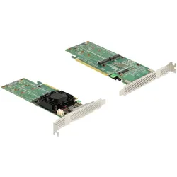 Delock Host Bus Adapter PCI Express x16 - 4x NVMe M.2 Key M, Storage Controller