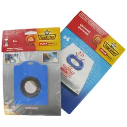 4er-Box Top Filter Universal-Staubsaugerbeutel mit Click Bag-Adapter für Elio-Staubsauger