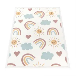 KINDERTEPPICH Waschbar, mit Regenbogen-Motiv, aus Polyester, Mehrfarbig, 160 x 220 cm