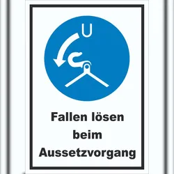 HB-Druck Fallen lösen beim Aussetzvorgang Schild A2 (420x594mm)