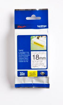 Brother Schriftbandkassette TZe-S141, 18 mm breit, farblos/schwarz