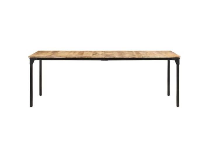 KDACVBMG Esstisch, 220 x 100 x 76 cm, Mangoholz, unbehandelt Beine aus pulverbeschichtetem Eisen, tropisches Massivholz, Industriedesign, Familienessen