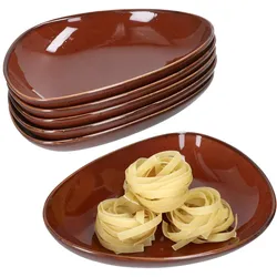 Marron Taste 6x Suppenteller Porzellan kastanienfarben tiefe Teller Salat Pasta