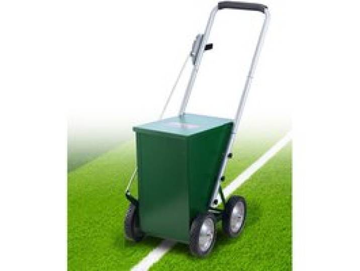 VEVOR Marqueur de ligne sèche, 4 roues, craie de ligne sèche de terrain de baseball et de softball, 50 ou 100 mm, machine marquage réglable, avec poignée réglage en caoutchouc, capacité 22,7 kg, vert