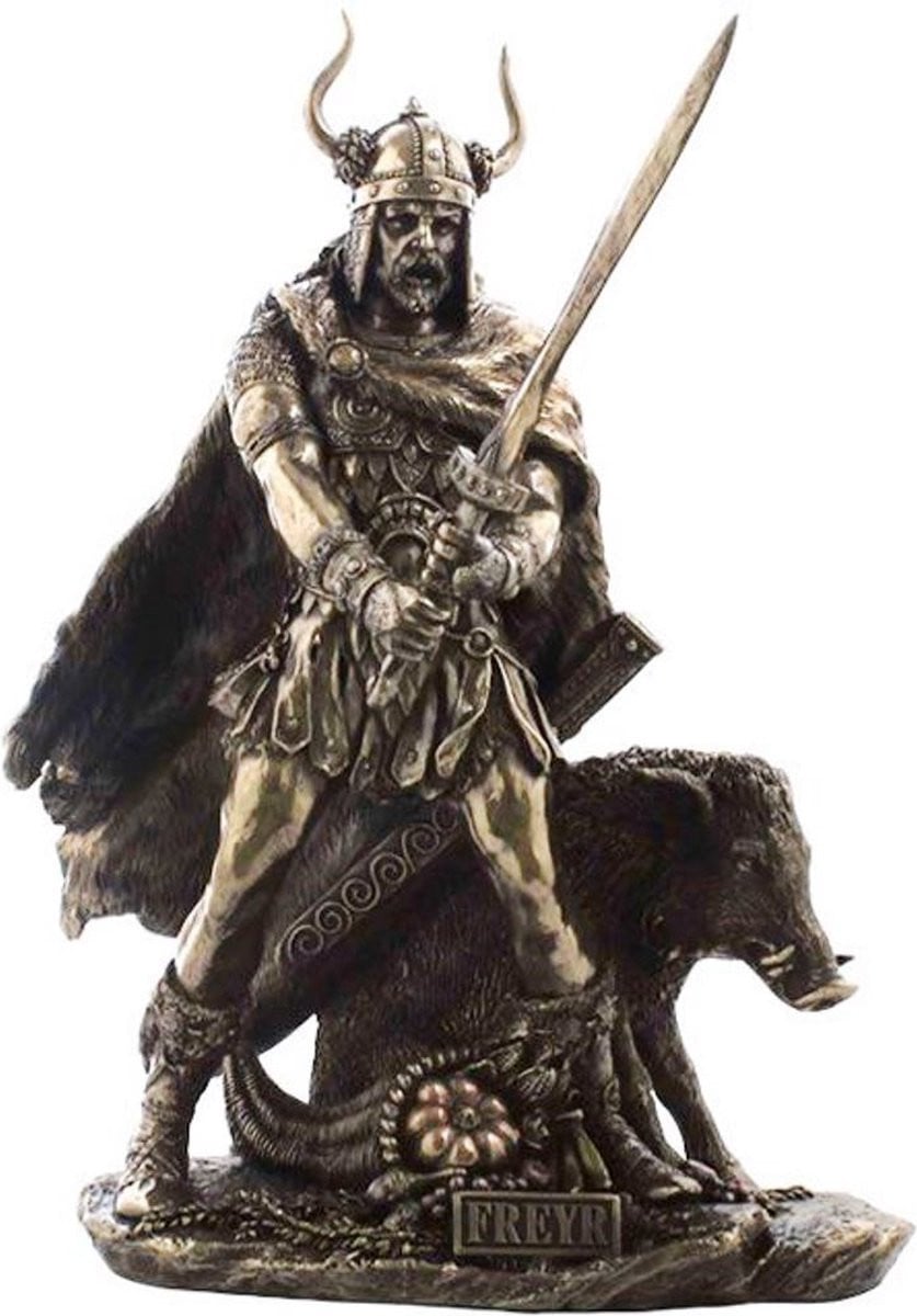 Veronese Design Freyr Noorse God van Vrede, Overvloed en Plezier beeld, H x B x D: 28 x 21 x 15 cm