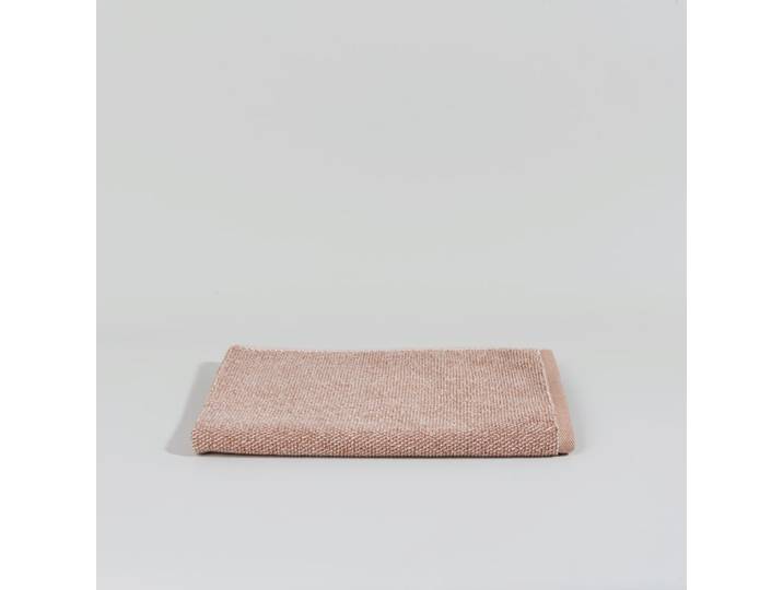 Beige Badematte aus Bio-Baumwolle mit gestickten Rändern, 50 x 70 cm